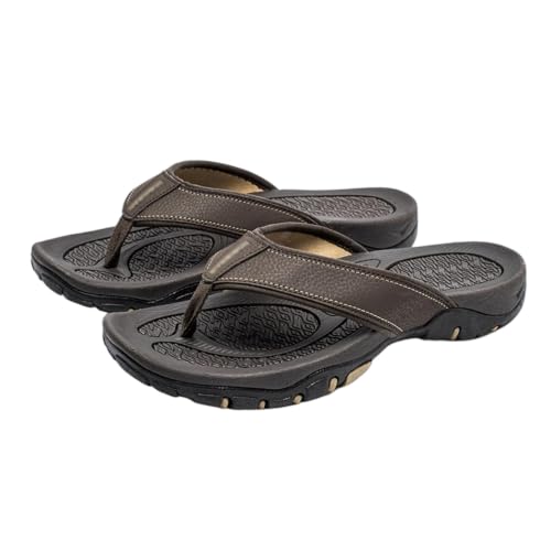 Sandalias cómodas de hombre en color negro y marrón con puntera abierta
