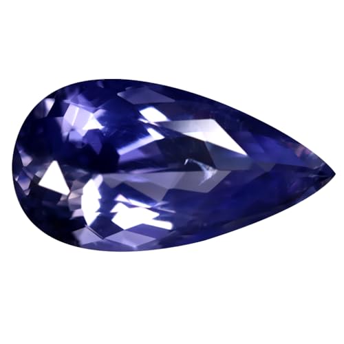 Iolite de Ceylan non chauffée 2.88 ct de haute joaillerie taille poire