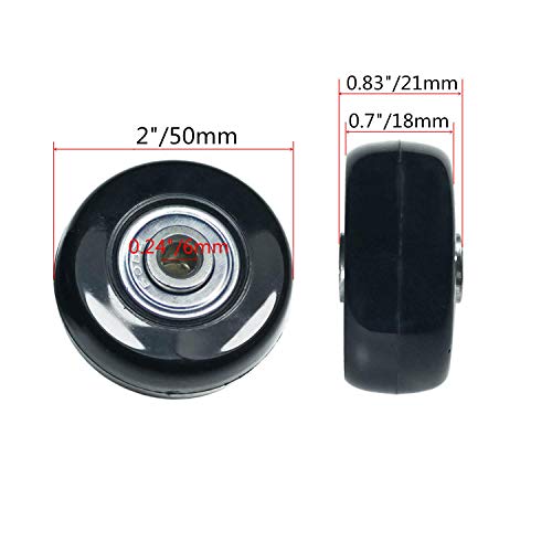 4 Wheels Wear-Resistant Mute Luggage Suitcase Replacement Wheels Rubber Swivel Caster Wheels Repair Kits (50Mm X 18Mm) #TOP1