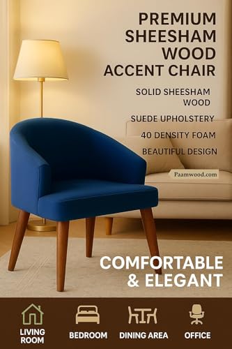 Image of Upholstery Barrel Arm Chair with Soft Serenity Suede Fabric for Dining Room, Living Room, Bedroom, Cafe, or Restaurant with Comfortable & Stylish | Blue Set of 4