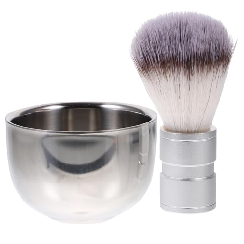 Afeitar tradicional con juego de brocha de nailon y cuenco de doble capa para exfoliación cutánea