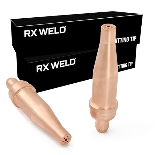 RX WELD 3-1-101 Acetylene Cutting Torch Tips, Fit V-Style Heavy Duty Torch - Pack of 2