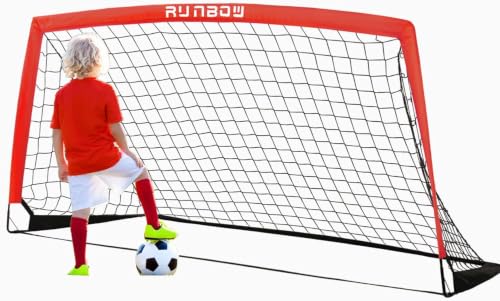 6x4 ft Kids Football Goal, Portable Junior Practice Soccer Net for Garden