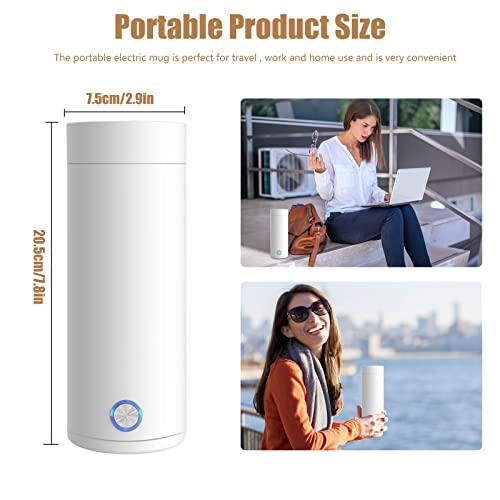 Hervidor Eléctrico Portátil de 400 ml Acero Inoxidable Blanco miniatura 6