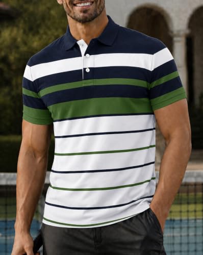 Image of EYEBOGLER Polo T-Shirt for Men || Half Sleeves Neck Polos Men's T-Shirt || Striped Polo || Packs Also Available