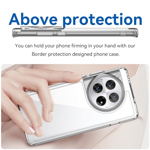 Image of IQShield Evoclear Back Cover Case Shock-Proof Screen Protector For OnePlus 12 Shockproof Bumper Protective Covers Cases, Anti-Scratch Hard PC, For Women, Men - Clear