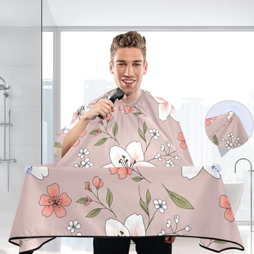 Capa de peluquería profesional impermeable con cierre ajustable a presión para corte y peinado del cabello floral delicado miniatura 6