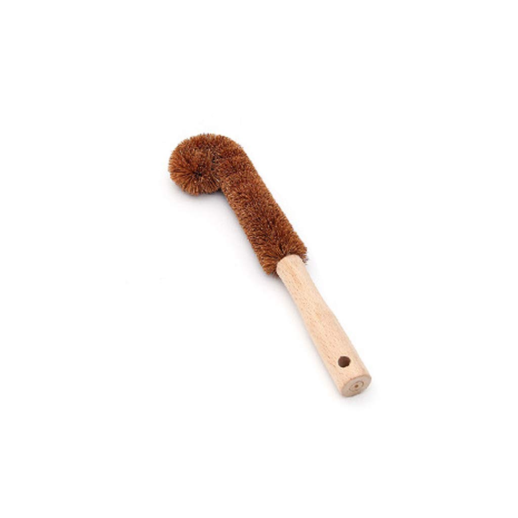 Ankexin Kitchen Wooden Handle Coconut Fiber Cleaning Brush Dish Bottle Scrub Wash Tool