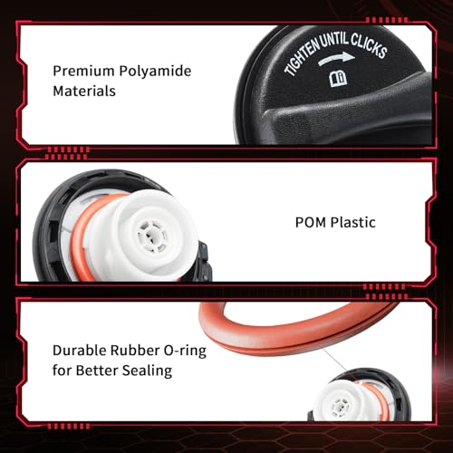 Image of FC1089 Gas Cap Fuel Cap for 2004-2021 Ford F150-F600 Ranger Edge Escape Fusion Taurus Freestar, 2005-2011 Lincoln Mark LT MKZ MKX Zephyr Town Car, 2004-2011 Mercury Mariner Milan Sable Monterey