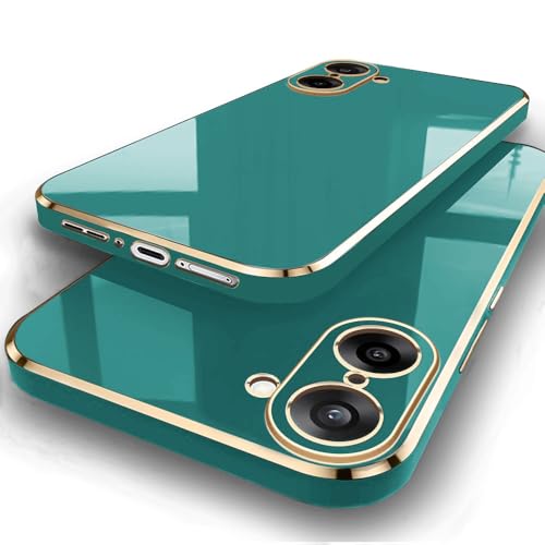 Image of TheGiftKart Luxurious Golden-Plated Back Cover Case for OnePlus Nord CE 5 5G | Raised Lips for Camera & Screen Protection | Shockproof Design | Stylish Cover for OnePlus Nord CE5 (TPU, Dark Green)