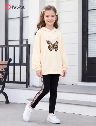 Image of PATPAT Girls 2 Piece Outfits Long Sleeve Hoodie and Leggings Clothing Set Outfits for Girls 4-12Y Fall /Winter Outfits