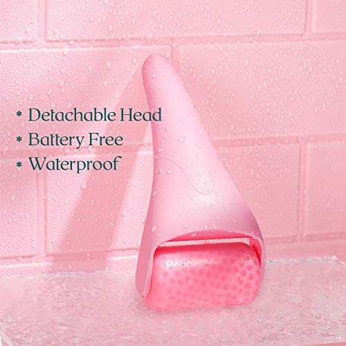 Dr. Pure Ice Roller For Face Massage, Jade Facial Tools For Reduce Puffiness Anti Wrinkle Relief Tighten Skin, Face Icing Massager Facial Roller, Women Skin Care Tool Pink + Aventurine Green #TOP5
