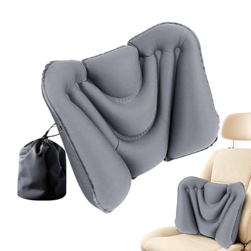 Cojín lumbar – Cojín hinchable para aliviar el asiento | Cojín ergonómico para la espalda para oficina, escritorio, silla, conducción, avión, camión, viaje, adulto, portátil, diseño de PVC | ligero