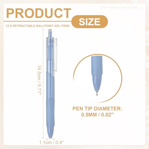 PATIKIL Pack 12 Bolígrafo Retráctil Tinta Negra 0.5mm miniatura 2