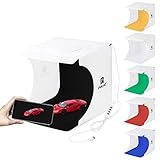 Huanxin Foto-Studio-Licht Box Portable Folding Fotografie Licht-Zelt-Kit Mit LED-Leuchten, 9.4 X 9.1 X8.7/24 X 23 X22cm Mit 6 Farben Hintergründen