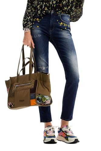 Desigual Pantalon Long en Denim pour Femme Jeans, Bleu, 36