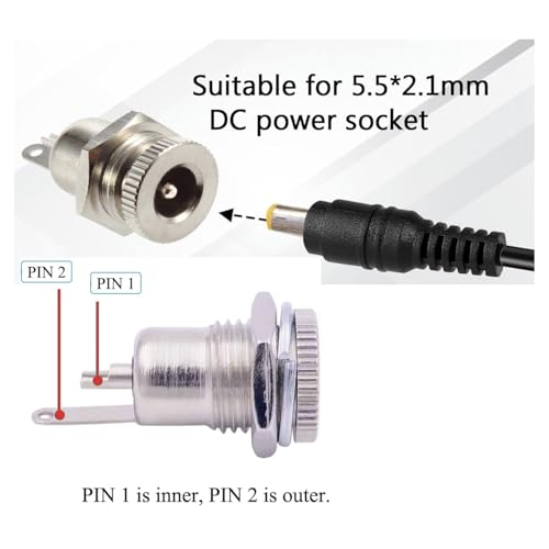 Conector DC 5.5 x 2.1mm Hembra Panel 10 Pzas miniatura 3