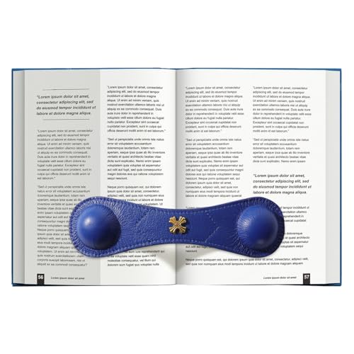 Book Weight Holder Wooden Thumb Book Page Open Weighted Bookmark Corner Reading Accessories Gift for Book Lover Men Writer Reader (BPH02-Navy Blue)