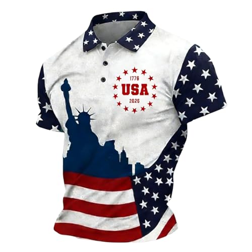 Camiseta Polo 250 Anniversary USA para Hombre Talla Large Azul miniatura 1