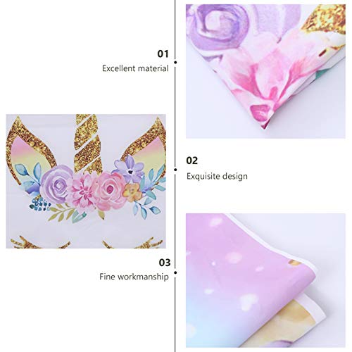 KESYOO 1 PeÃ§a de Pano de Fundo de AniversÃ¡rio de CrianÃ§as de UnicÃ³rnio (210X150cm)