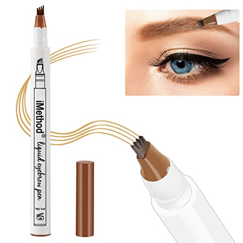 Eyebrow Tattoo Pen - iMethod Microblading Eyebrow Pencil with a Micro-Fork Tip Applicator Creates Natural Looking Brows Effortlessly and Stays on All Day, Strawberry Blond