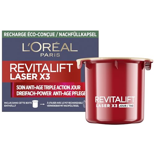 LOréal Paris Anti-Age Tagespflege Nachfüllkapsel Creme mildert Falten & strafft die Haut mit Pro-Retinol Hyaluronsäure und Vitamin C RevitaLift Laser X3 1x Nachfüllkapsel 50ml