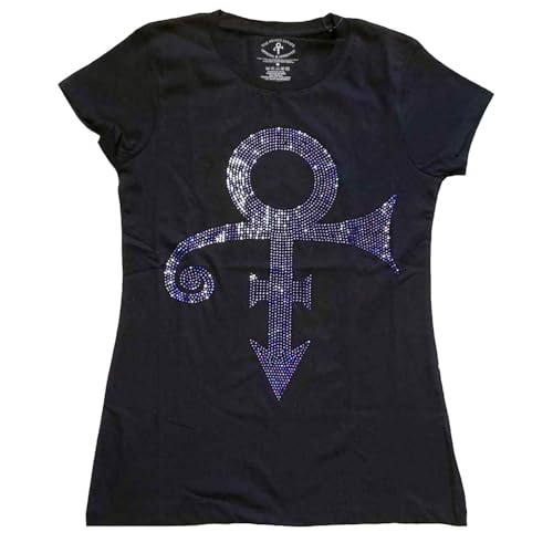 T-shirt Prince Purple Symbol à strass pour vos sorties et soirées rock