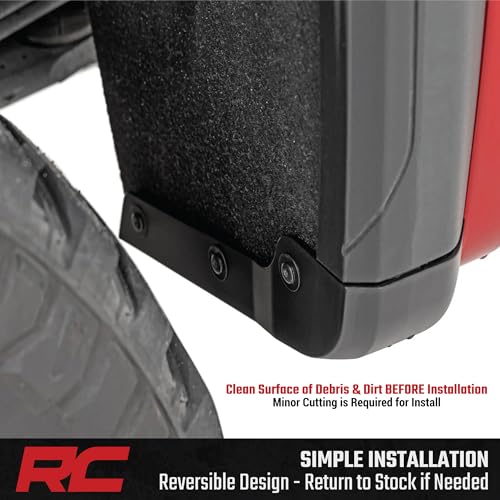 Image of Rough Country Mud Flap Delete for GMC Sierra 2500HD /3500HD (2020-2026) 2WD /4WD - Front & Rear Mud Flap Removal Kit, Sleek Look & Added Tire Clearance