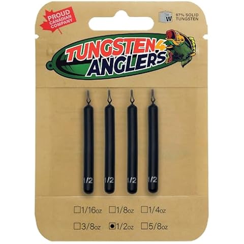 Tungsten 4 Anglers – 97% Pure Tungsten Skinny Drop Shot Weight Perfect Your Finesse Fishing |1/8oz. to 1/2oz. - Multi-Color | Perfect Your Finesse Fishing – 4-10-Pack/Bag (1/2oz. 4pc. QD Black) Cover