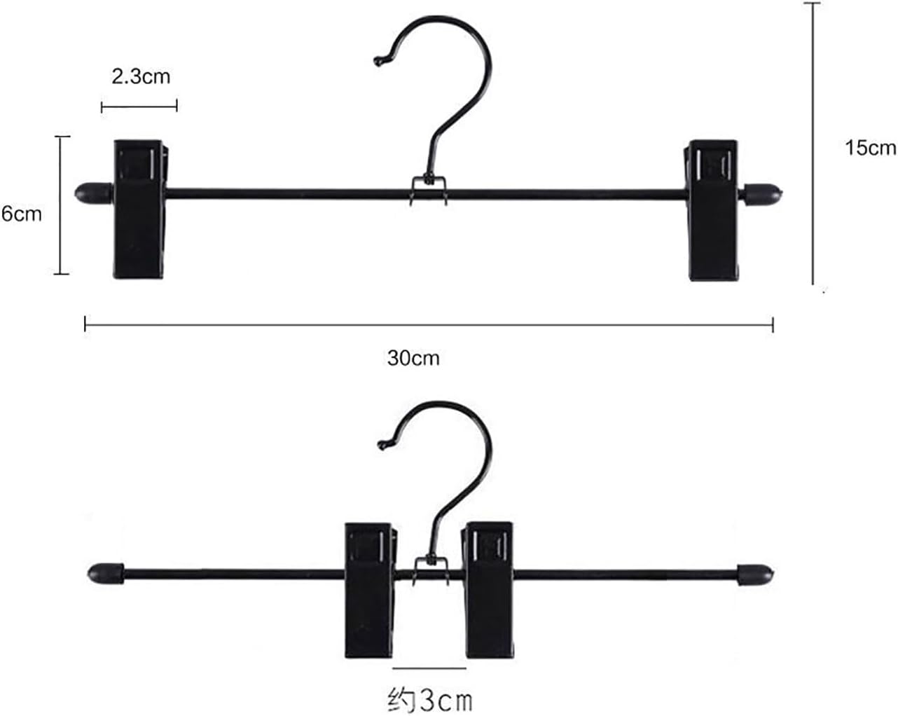 基本的な金属製のズボンのクリップ 金属製パンツ・スカート・コート・ジーンズハンガー クリップ付き マルチカラー 30x15cm 10