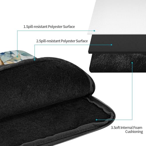 Owl and Violet Laptop Sleeve Case 17 Inch Suitable for Notebook Computer Tablet Traveling Carrying Simple Case3