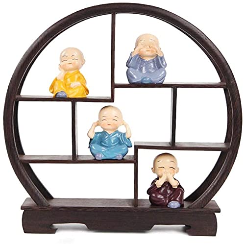 HANDIYA Skulptur Handwerkliche Kleine Mönchskulptur. Fernseher Kabinett...