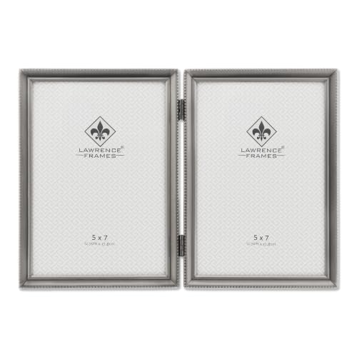 Lawrence Frames Doppel-Bilderrahmen mit Scharnier, 12,7 x 17,8 cm, antikes Zinn – Ansicht 1