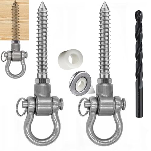 WWFFEN 2 Bearing Swing Hangers Permanent Anti Rust Heavy Duty 180° Swing, 1500 lb Capacity sandbag Yoga Swing Hammock Chair