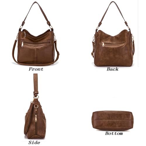 Image of Qiyuer Purses for Women 4PCS Handbags and Wallet Set Large Hobo Bag | Vegan Leather,Daily Commuting,Crossbody /Shoulder Bags,Multi card slot wallet