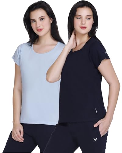 Image of GODFREY Women Round Neck Half Sleeve Cotton T Shirts