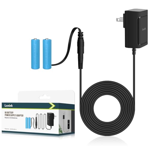 Lenink AC Power Supply Adapter for AA Battery, Replace 2 AA Battery for Pumpkin Lantern, LED Light, Thermostat, Table Lamp, Motion Sensor Trash Can (Black)