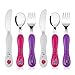 Lehoo Castle Cubiertos Infantiles, 6 Pcs Mariposa Cubiertos Bebe Acero Inoxidable con 2 x Tenedores Infantil, 2 x Cuchillos Niños, 2 x Cucharas Infantiles (Rosa x 6)