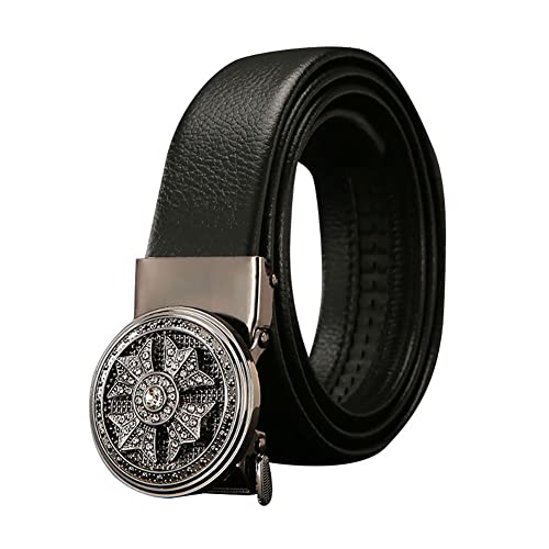 Men's Ratchet Dress Belt with Fashion Shiny Automatic Buckle,Adjustable Business Casual Belt
