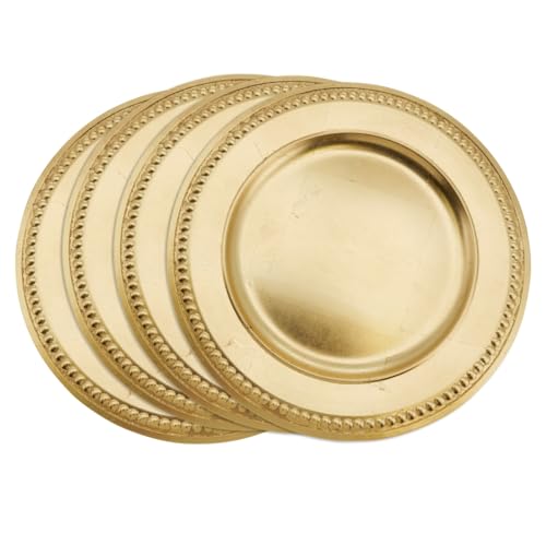Plato Base Redondo Dorado 14 in Juego x4 miniatura 1