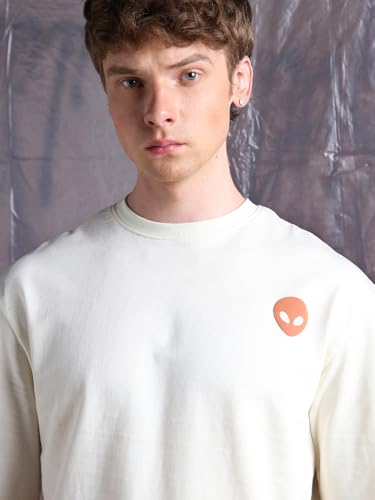 Image of Hubberholme Men Cotton Printed Oversized Round Neck Half Sleeves Tshirts