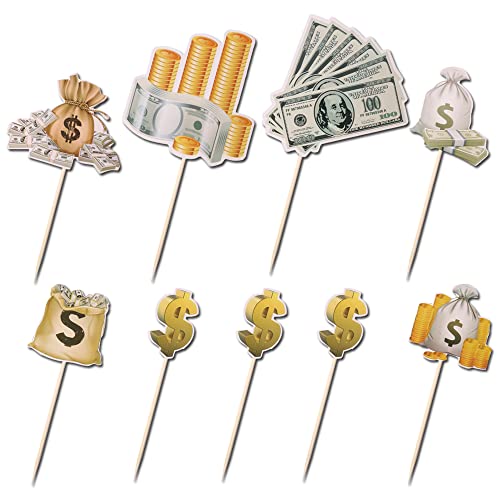image for Kaoenla Cake Topper, Dollar Happy Birthday Cake Decoration, Money Them