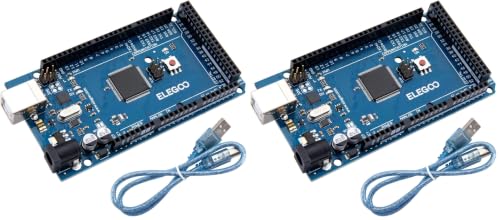 Image of ELEGOO MEGA R3 Board ATmega 2560, USB Cable Compatible with Arduino (Pack of 2)