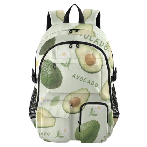 Mochila para laptop con diseño de aguacate de 17.5 pulgadas y estilo de negocios para hombres