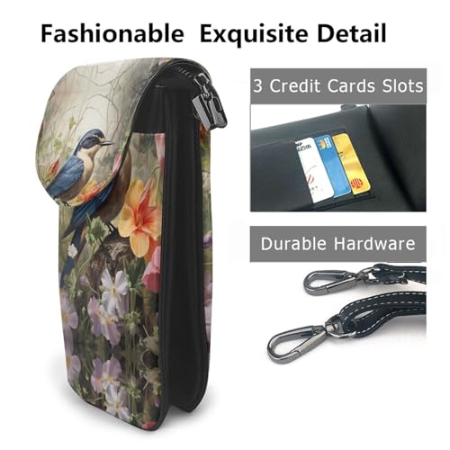 Sac bandoulière cuir imprimé hirondelle de luxe