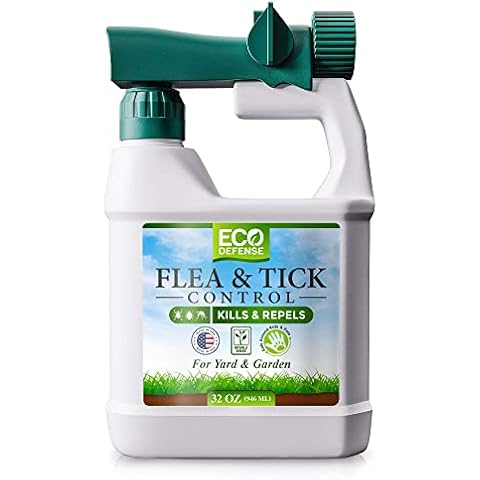 Eco Defense Flea, Tick, and Mosquito Spray for Yard and Perimeter - Safe Around Kids, Pets, Plants - Outdoor Barrier Control & Repellent - Ready-to-Spray Covers Up to 5,000 sq ft Cover