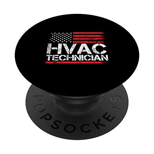 HVAC Technician USA American Flag PopSockets Grip and Stand for Phones and Tablets