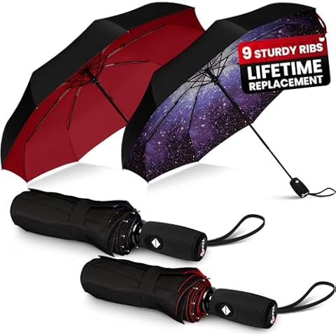 Repel Umbrella The Original Portable Travel Umbrella - Umbrellas for Rain Windproof, Strong Compact Umbrella for Wind and Rain - Perfect For On-the-Go, Car Umbrella, Backpack Umbrella Cover