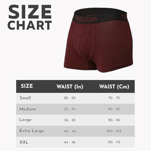 Image of HEELIUM Bamboo Underwear Trunk for Men | 3X Softer Than Cotton & Odour Free | Stretchy Fabric & Durable Waistband