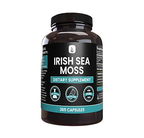 PURE ORIGINAL INGREDIENTS Irish Sea Moss (365 Capsules) Always Pure No Additives Or Fillers Lab Verified